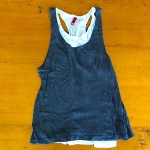 Grey white double tank